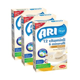 Arı 12 Vitaminli 6 Mineralli Keçi Sütlü Bebek Maması 200 gr 3 Lü Paket
