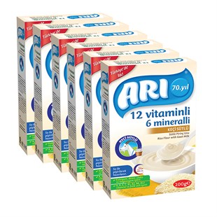 Arı 12 Vitaminli 6 Mineralli Keçi Sütlü Bebek Maması 200 gr 6 Lı Paket